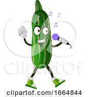 Poster, Art Print Of Cucumber Singing On Microphone
