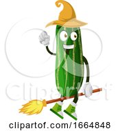 Poster, Art Print Of Cucumber Flying On A Broom