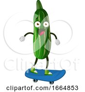 Poster, Art Print Of Cucumber On Skateboard