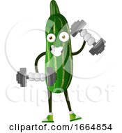 Poster, Art Print Of Cucumber Lifting Weights