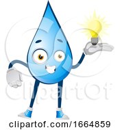 Poster, Art Print Of Water Drop With Lightbulb