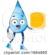 Poster, Art Print Of Water Drop With Coins