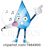 Poster, Art Print Of Water Drop Singing On Microphone