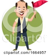 Poster, Art Print Of Man With Red Flag