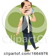 Poster, Art Print Of Man Talking On Cellphone