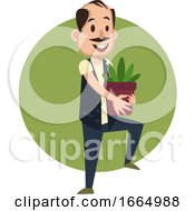 Poster, Art Print Of Man Holding Plant