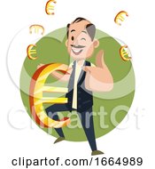 Poster, Art Print Of Man With Euro Sign