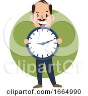 Poster, Art Print Of Man With Big Clock