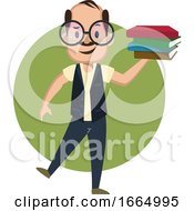 Poster, Art Print Of Man With Books