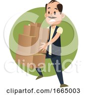 Poster, Art Print Of Man Holding Boxes