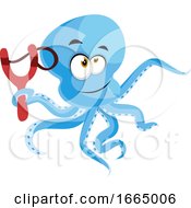Poster, Art Print Of Octopus With Slingshot