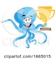Poster, Art Print Of Octopus With Trophy