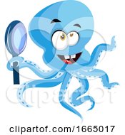 Poster, Art Print Of Octopus With Magnifying Glass