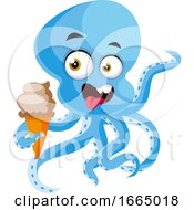 Poster, Art Print Of Octopus Eating Ice Cream