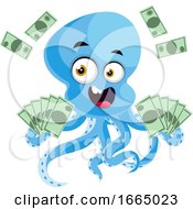 Poster, Art Print Of Octopus With Money