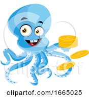 Poster, Art Print Of Octopus With Coins