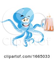 Poster, Art Print Of Octopus With Beer