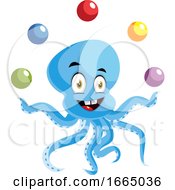 Poster, Art Print Of Octopus Juggling