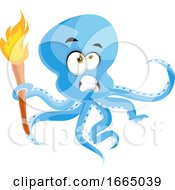 Poster, Art Print Of Octopus With Torch