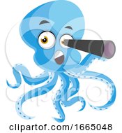 Poster, Art Print Of Octopus With Telescope