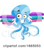 Poster, Art Print Of Octopus With Books