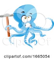 Poster, Art Print Of Octopus With Hammer