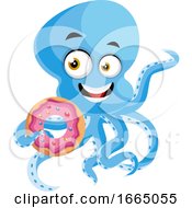Poster, Art Print Of Octopus With Donut