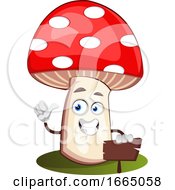 Poster, Art Print Of Mushroom With Sign
