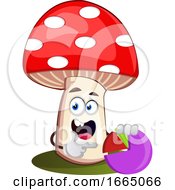 Poster, Art Print Of Mushroom With Analytic Sign
