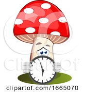 Poster, Art Print Of Mushroom With Big Clock
