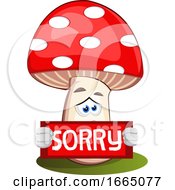 Poster, Art Print Of Mushroom With Sorry Sign