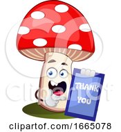 Poster, Art Print Of Mushroom With Thank You Sign