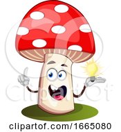 Poster, Art Print Of Mushroom With Lighting Bulb