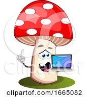 Poster, Art Print Of Mushroom With Laptop