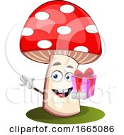Poster, Art Print Of Mushroom With Gift
