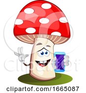 Poster, Art Print Of Mushroom With Cellphone