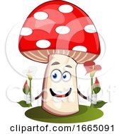 Poster, Art Print Of Mushroom Holding Flowers