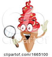 Poster, Art Print Of Ice Cream With Magnifying Glass