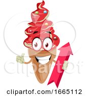 Poster, Art Print Of Ice Cream With Red Arrow