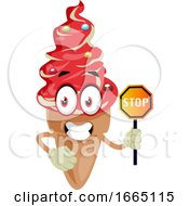 Poster, Art Print Of Ice Cream With Stop Sign