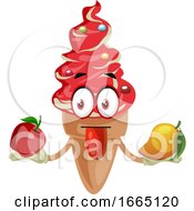 Poster, Art Print Of Ice Cream With Fruits