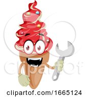 Poster, Art Print Of Ice Cream With Wrench