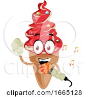 Poster, Art Print Of Ice Cream With Microphone