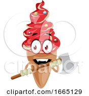 Poster, Art Print Of Ice Cream With Axe