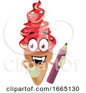 Poster, Art Print Of Ice Cream With Pen