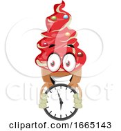 Poster, Art Print Of Ice Cream Holding Clock