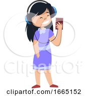 Poster, Art Print Of Girl With Headphones