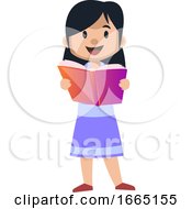 Poster, Art Print Of Girl Reading A Book