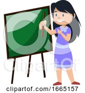 Poster, Art Print Of Girl With Blackboard
