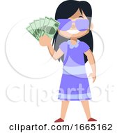 Poster, Art Print Of Girl Holding Money